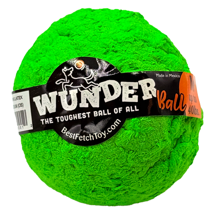 Green textured ball with 'Wunder' branding on a white background