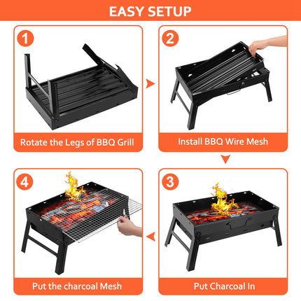 Portable Foldable BBQ  Charcoal Grill