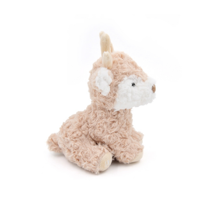 Plush toy deer on a white background