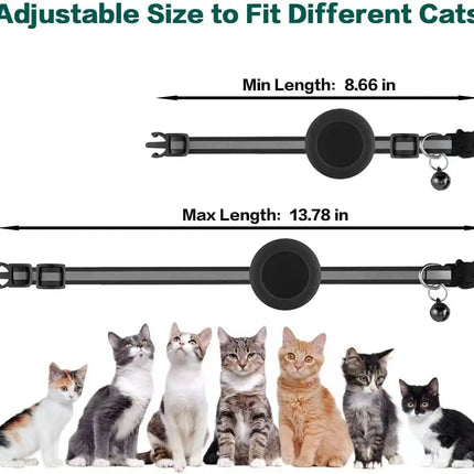 AirTag Cat Collar with Breakaway Buckle, Reflective Strip and Bell