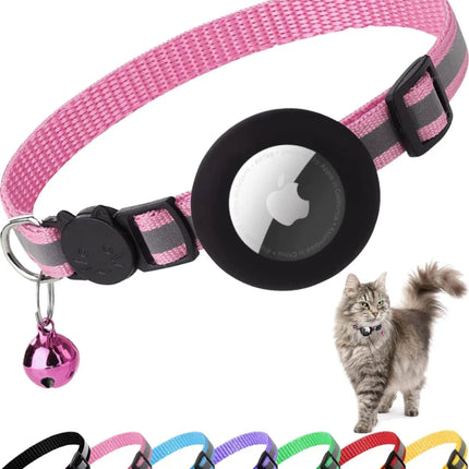 AirTag Cat Collar with Breakaway Buckle, Reflective Strip and Bell