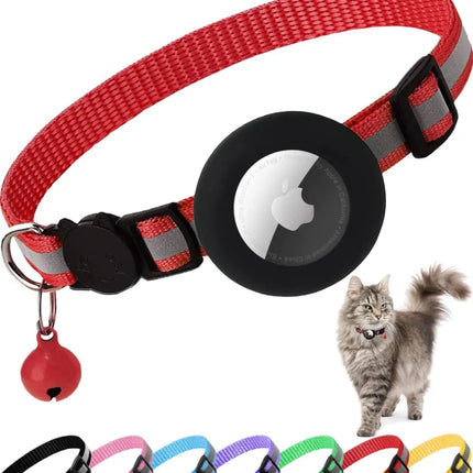 AirTag Cat Collar with Breakaway Buckle, Reflective Strip and Bell