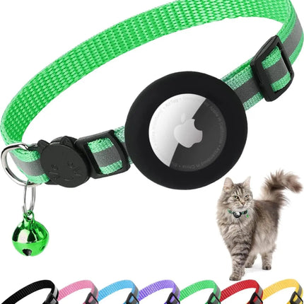 AirTag Cat Collar with Breakaway Buckle, Reflective Strip and Bell