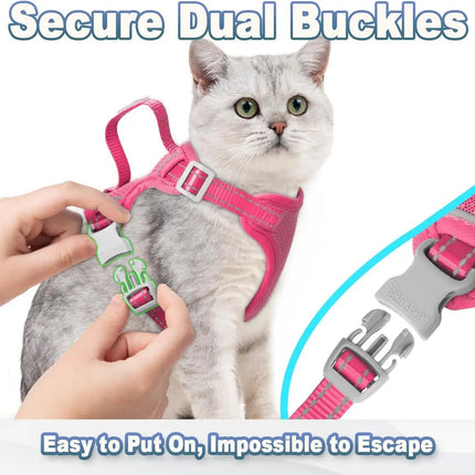 Escape-Proof Cat Harness and Leash Set with Reflective Vest