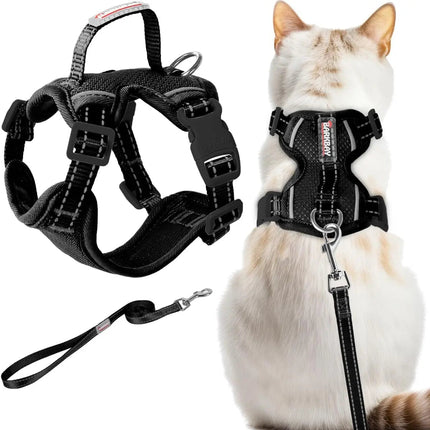 Escape-Proof Cat Harness and Leash Set with Reflective Vest