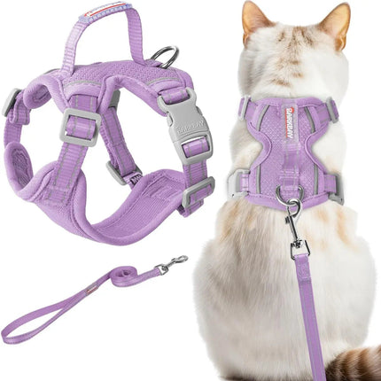 Escape-Proof Cat Harness and Leash Set with Reflective Vest