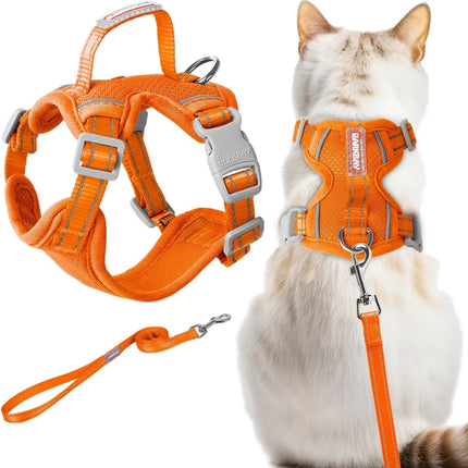 Escape-Proof Cat Harness and Leash Set with Reflective Vest