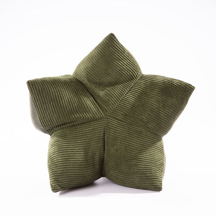 Green knitted pet bed on a white background