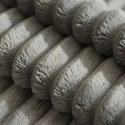 Close-up of textured gray fabric with a soft surface