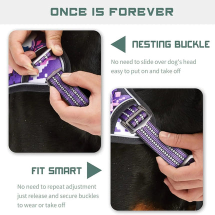 Tactical No-Pull Dog Harness with Top Handle - Reflective