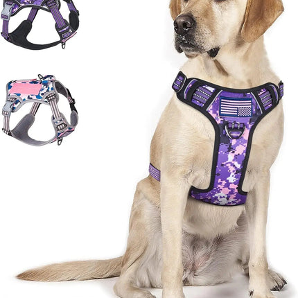 Tactical No-Pull Dog Harness with Top Handle - Reflective