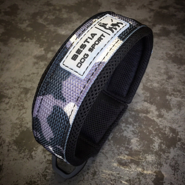 Bestia Fast Release Dog Collar in Blue Camouflage