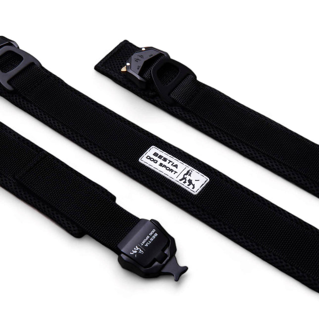 Bestia Heavy-Duty Fast Release Dog Collar in Black