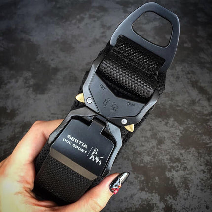 Bestia Heavy-Duty Fast Release Dog Collar in Black