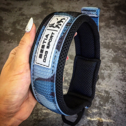 2-Inch Fast Release Dog Collar in Blue Camo