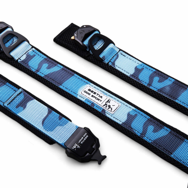 BESTIA DOG Sport Fast Release Collar in Blue Camo