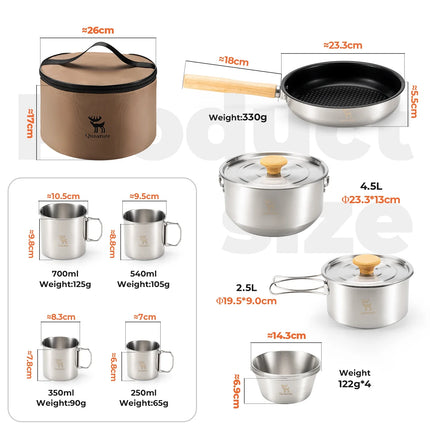 Qunature Camping Cookware Set – 15-Piece with Carry Bag