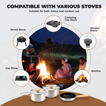 Qunature Camping Cookware Set – 15-Piece with Carry Bag