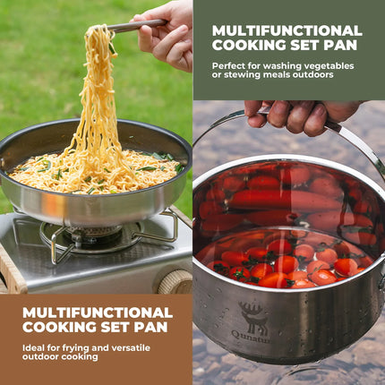 Qunature Camping Cookware Set – 15-Piece with Carry Bag