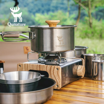 Qunature Camping Cookware Set – 15-Piece with Carry Bag