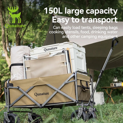 Qunature 330lbs Foldable Wagon with All-Terrain PVC Wheels