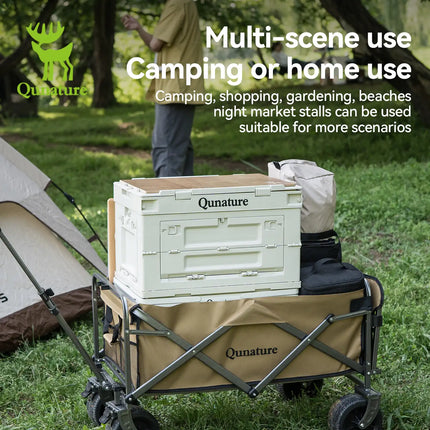 Qunature 330lbs Foldable Wagon with All-Terrain PVC Wheels