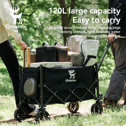 Foldable Utility Wagon with 360° Swivel Wheels