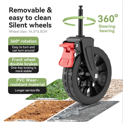 Foldable Utility Wagon with 360° Swivel Wheels