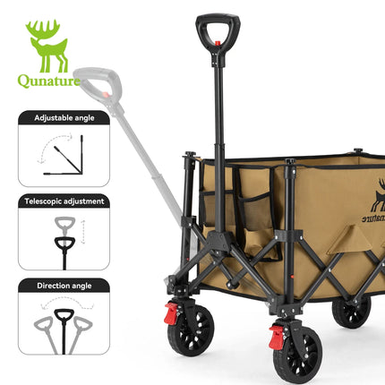 Foldable Utility Wagon with 360° Swivel Wheels