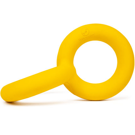 Yellow toy on a white background